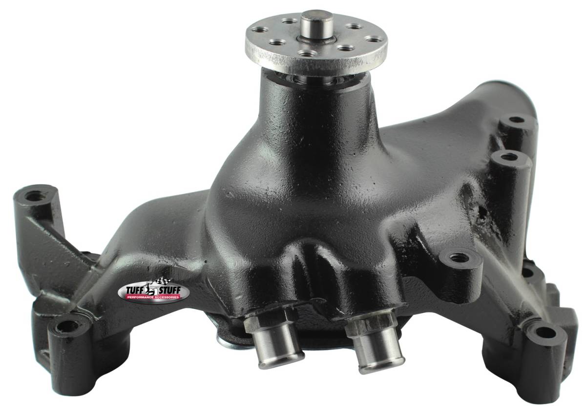 Tuff Stuff Performance - Platinum SuperCool Water Pump 7.281 in. Hub Height 5/8 in. Pilot Long Flat Smooth Top And (2) Threaded Water Ports Stealth Black Powder Coat 1459NC