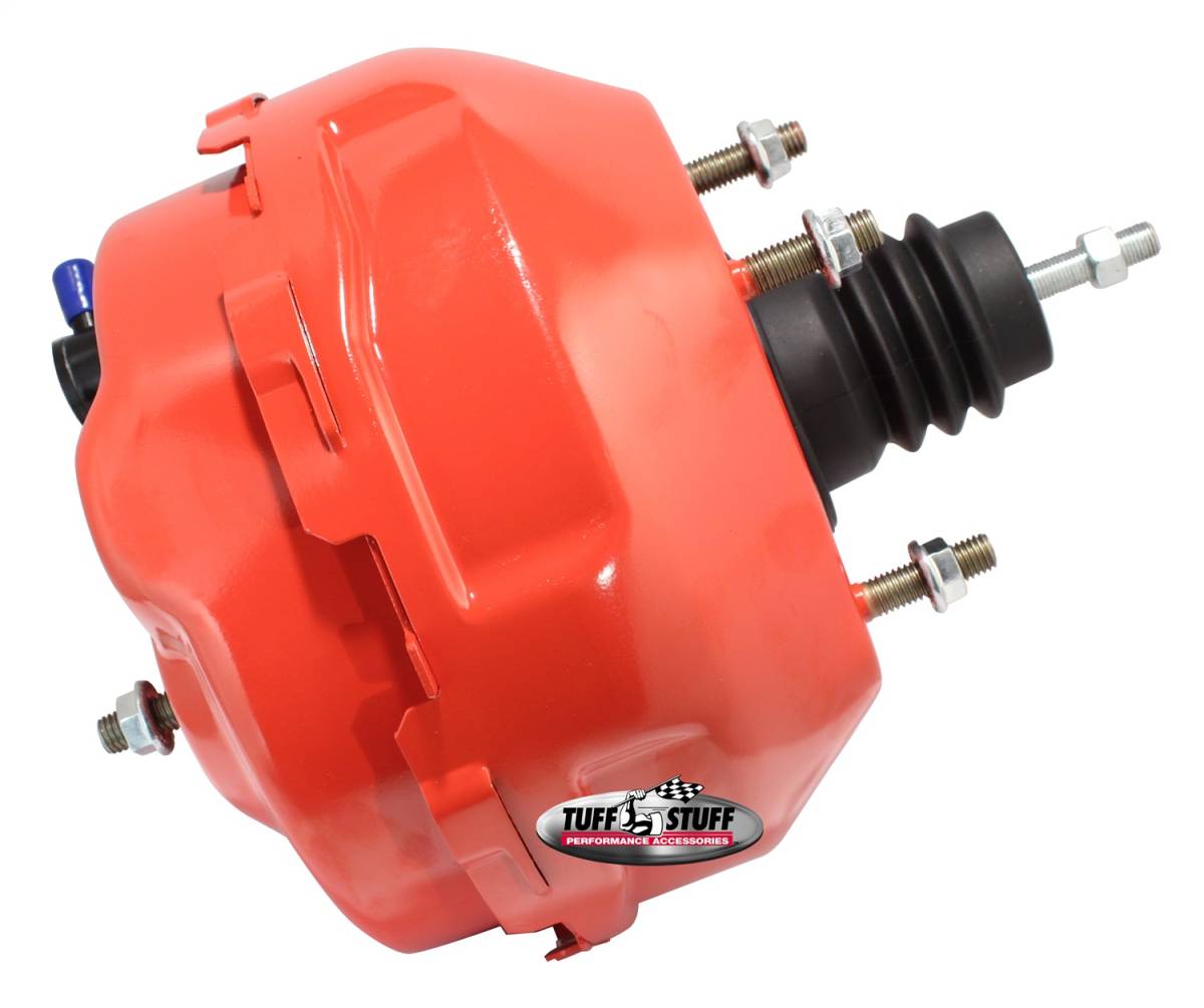 Tuff Stuff Performance - Power Brake Booster Univ. 9 in. Dual Diaphragm Incl. 3/8 in.-16 Mtg. Studs And Nuts Fits Hot Rods/Customs/Muscle Cars Red Powdercoat 2224NCRED