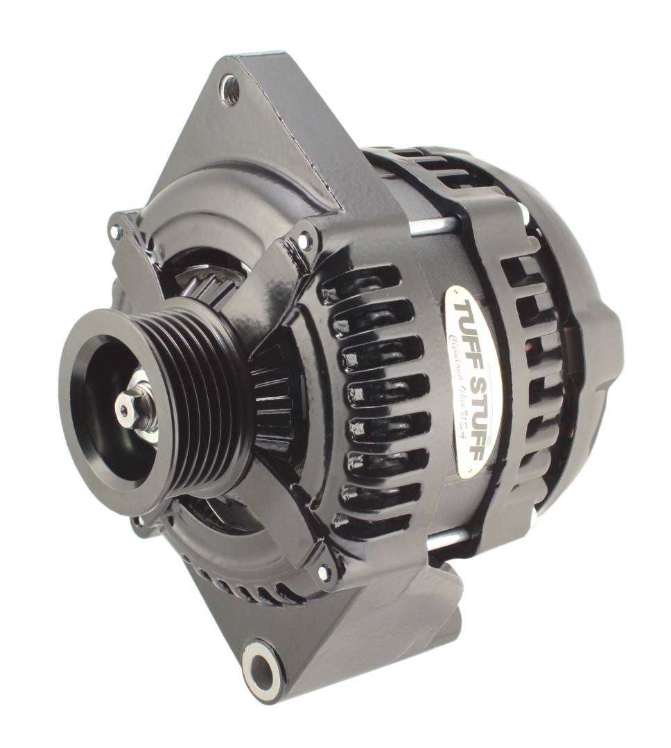 Tuff Stuff Performance - Max Amp Alternator 225 AMP 1 Wire 6 Groove Stealth Black For PN [7068, 7078 & 7716] 8441B6G1W