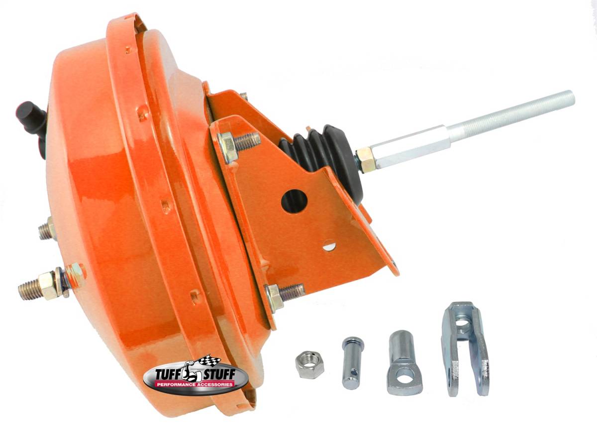 Tuff Stuff Performance - Power Brake Booster Univ. 9 in. Single Diaphragm Incl. 3/8 in.-16 Mtg. Studs And Nuts Fits Hot Rods/Customs/Muscle Cars Orange Powdercoat 2226NBORANGE