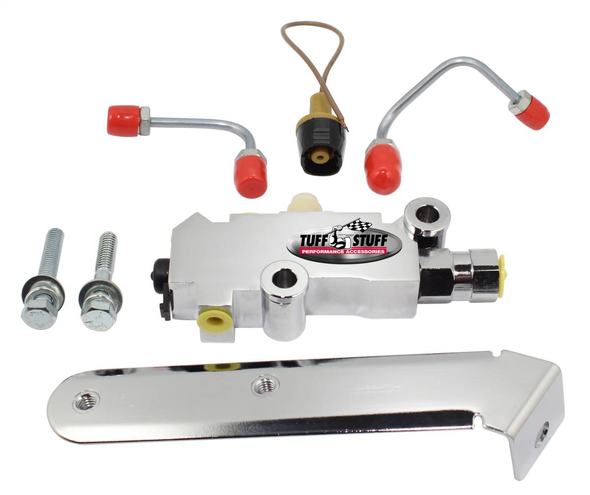 Tuff Stuff Performance - Brake Proportioning Valve Kit 3/8 in. Ports Disc/Drum For Master Cylinder PN[2020/2021/2025/2026] Chrome 2301NA