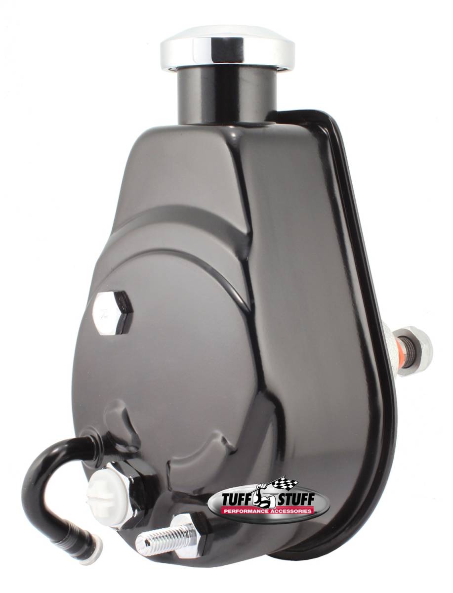 Tuff Stuff Performance - Saginaw Style Power Steering Pump Univ. Fit 5/8 in. Keyed Shaft 850 PSI 5/8-18 SAE Pressure Fittings 3/8 in.-16 Mtg. Holes Black 6174B