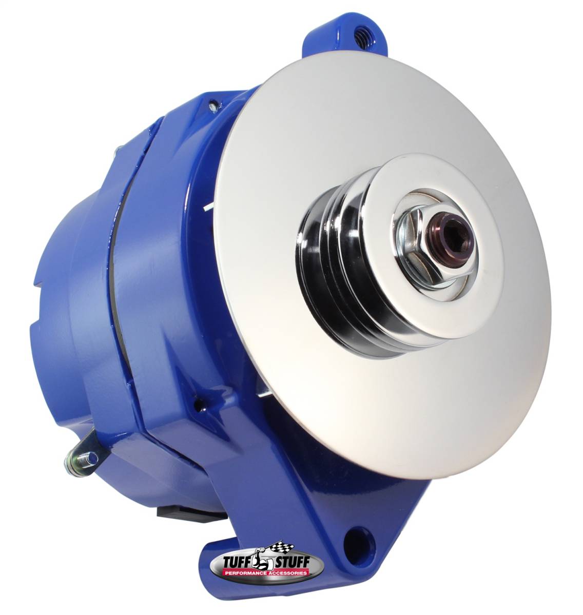 Tuff Stuff Performance - Alternator 100 AMP Smooth Back 1 Wire V Groove Pulley Blue 7068RDBLUE