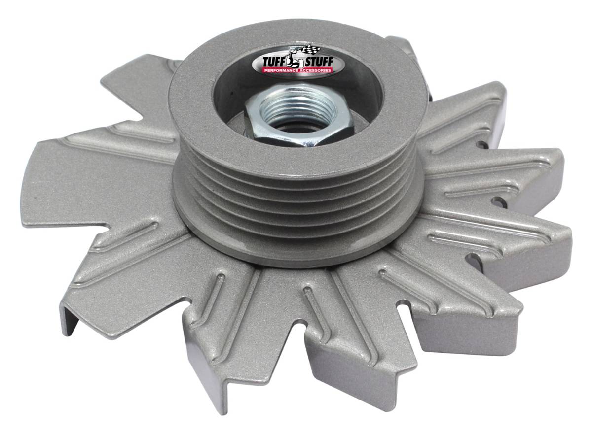 Tuff Stuff Performance - Alternator Fan And Pulley Combo 6 Groove Serpentine Pulley Incl. Fan/Lock Washer/Nut As Cast 7600DC