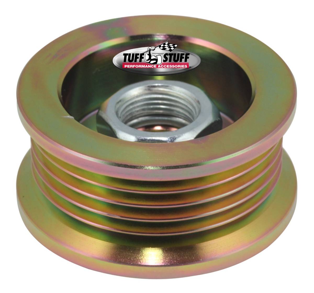 Tuff Stuff Performance - Alternator Pulley 2.25 in. 5 Groove Serpentine Incl. Lock Washer/Nut Gold Zinc 7610BD