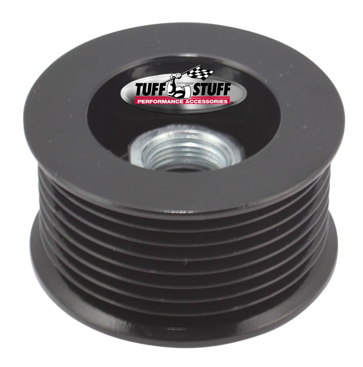 Tuff Stuff Performance - Alternator Pulley 2.25 in. 8 Groove Serpentine Incl. Lock Washer/Nut Stealth Black 7610DB