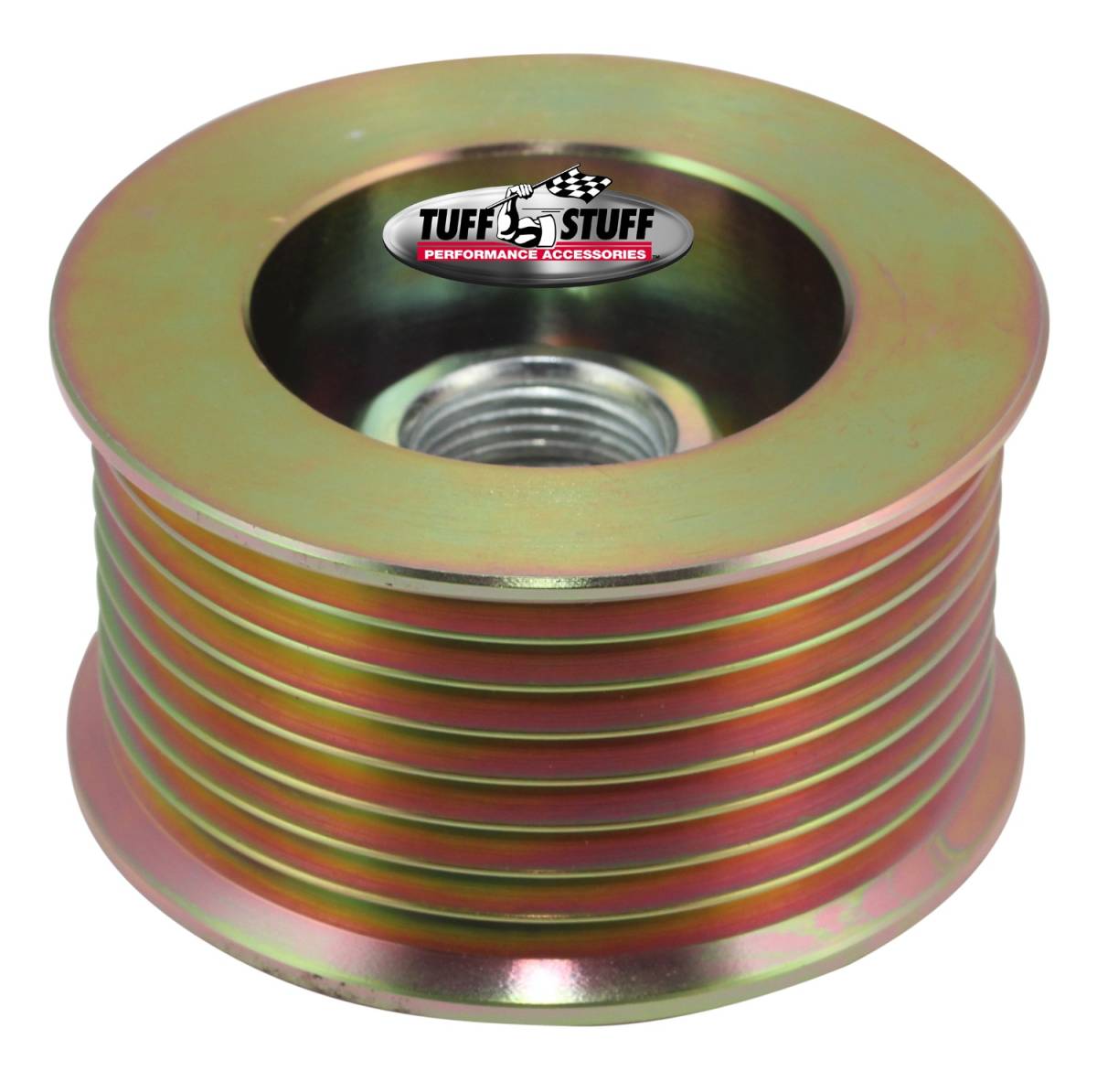 Tuff Stuff Performance - Alternator Pulley 2.25 in. 8 Groove Serpentine Incl. Lock Washer/Nut Gold Zinc 7610DD