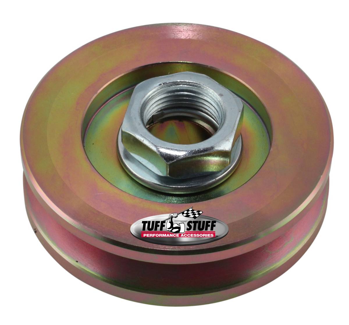 Tuff Stuff Performance - Alternator Pulley 2.25 in. Single V Groove Incl. Lock Washer/Nut Gold Zinc 7610ED