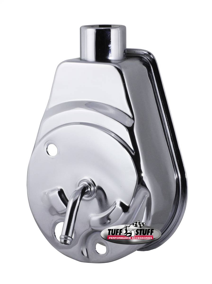 Tuff Stuff Performance - Saginaw Style Power Steering Pump Reservoir Fits Tuff Stuff PN[6177/6178] Power Steering Pumps w/Center Tube Chrome 6502A