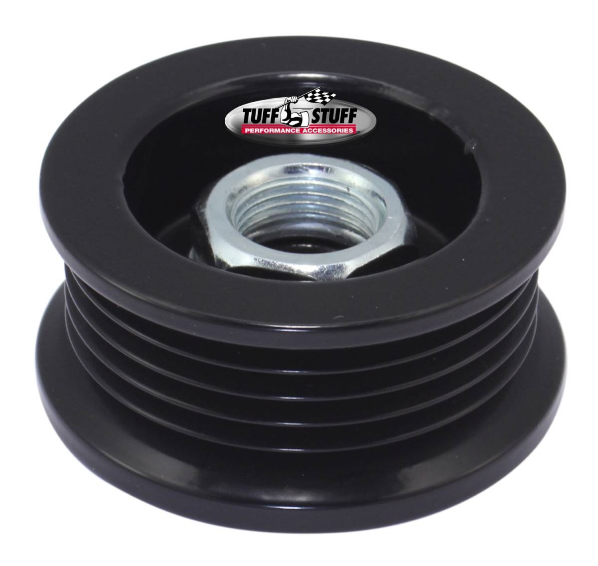 Tuff Stuff Performance - Alternator Pulley 2.25 in. 5 Groove Serpentine Incl. Lock Washer/Nut Stealth Black 7610BB