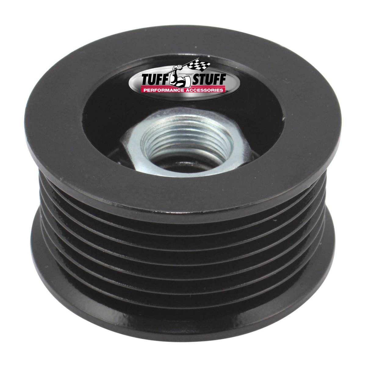 Tuff Stuff Performance - Alternator Pulley 2.25 in. 7 Groove Serpentine Incl. Lock Washer/Nut Stealth Black 7610CB