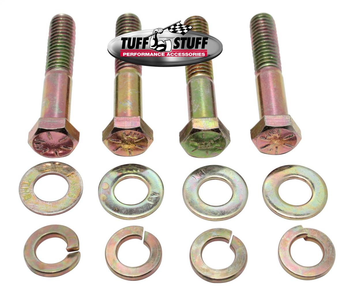 Tuff Stuff Performance - Water Pump Bolt Kit Zinc Hex Incl. Incl. Four 3/8 in.-16x2 in. Bolts/4 Lock And 4 Flat Washers Fits Chevy Big Block w/Short Water Pump PN[1484/1494] 7676B