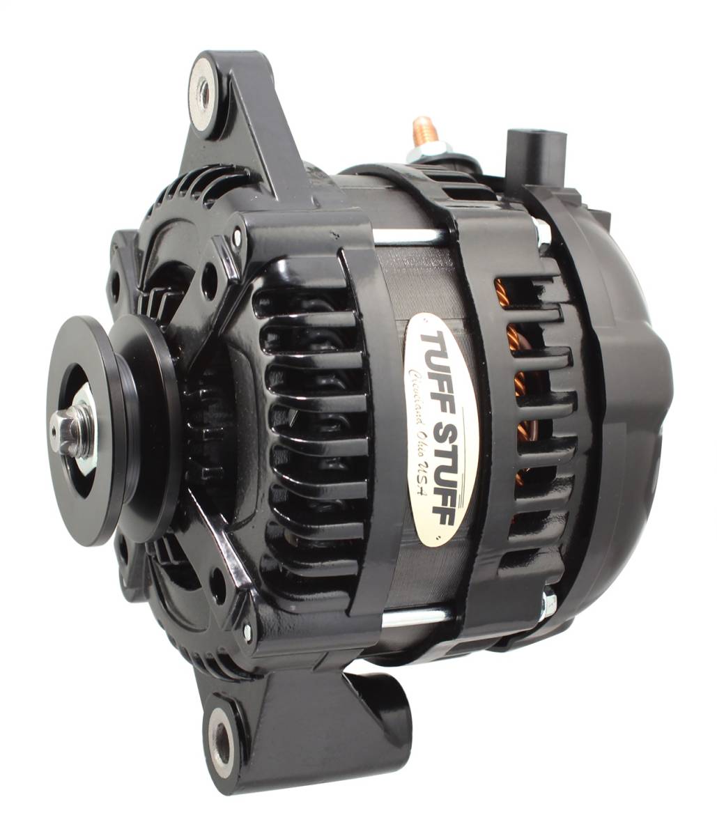 Tuff Stuff Performance - Max Amp Alternator 225 AMP 1 Wire 1 Groove Stealth Black For PN [7127/7935] 8319B1G1W