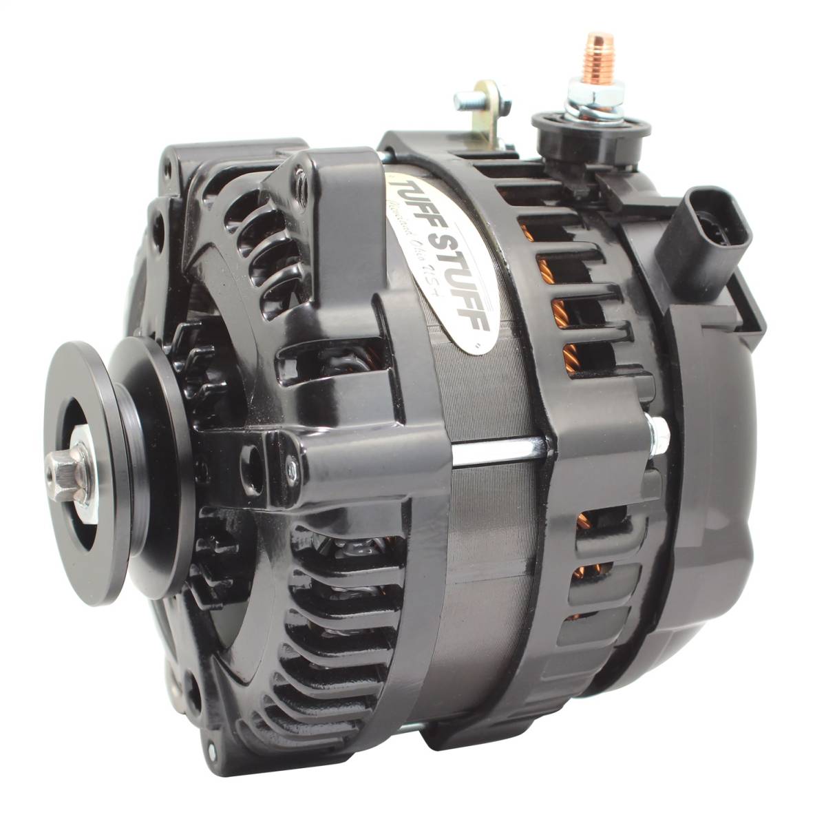 Tuff Stuff Performance - Max Amp Alternator 225 AMP 1 Wire 1 Groove Stealth Black For PN [7866] 8321B1G1W