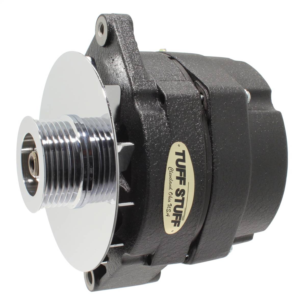 Tuff Stuff Performance - Alternator 140 AMP OEM Or 1 Wire 6 Groove Pulley Black Wrinkle 7127NKBW6G