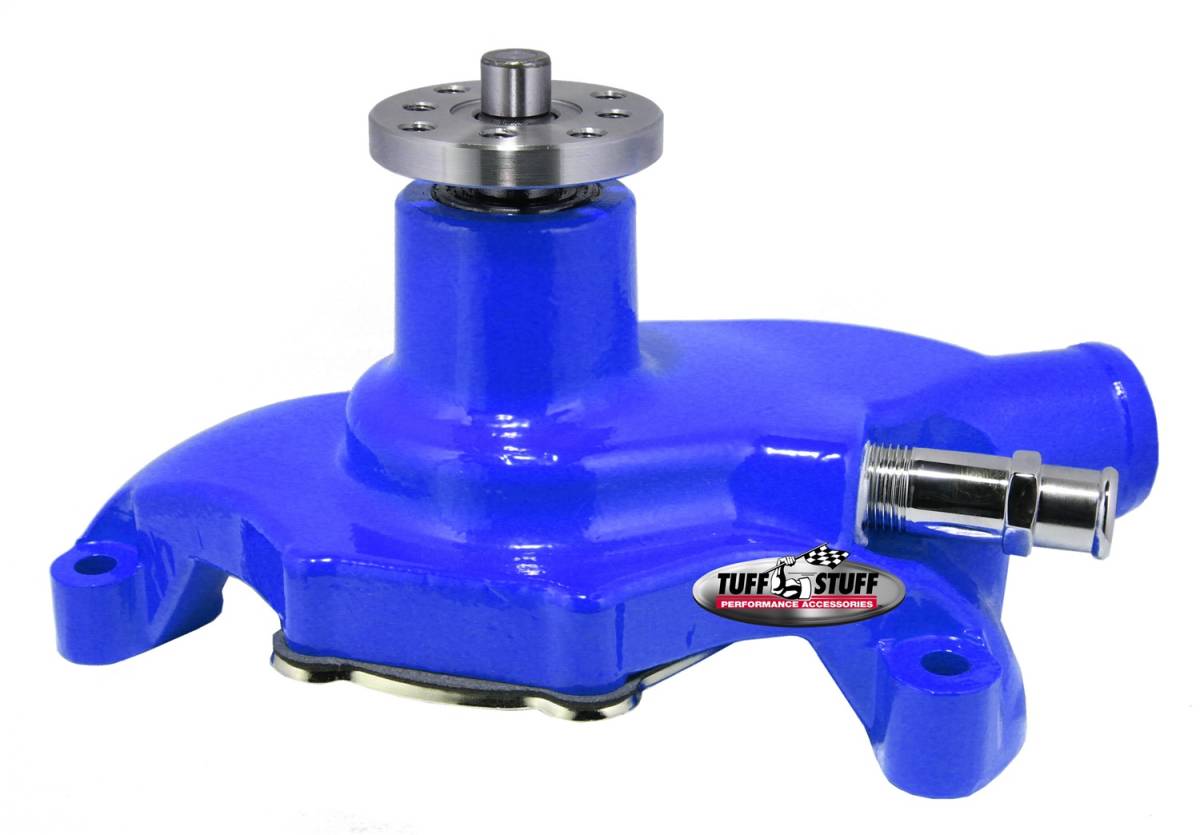 Tuff Stuff Performance - Platinum SuperCool Water Pump 5.625 in. Hub Height 5/8 in. Pilot Short Aluminum Casting Blue Powdercoat w/Chrome Accents 1394NCBLUE