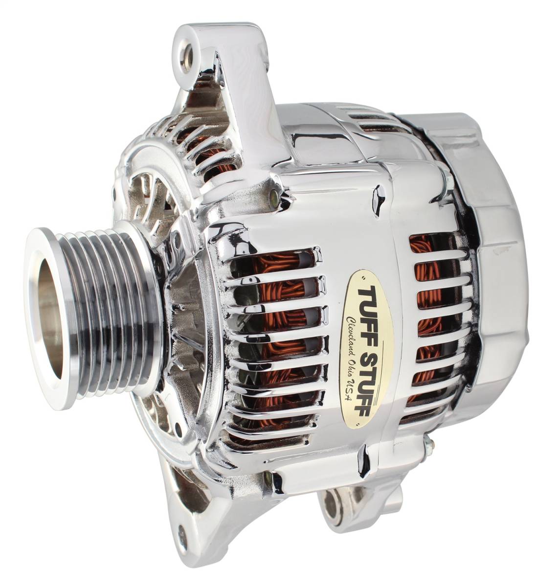 Tuff Stuff Performance - Alternator 175 AMP OEM Wire 7 Groove Pulley External Regulator Chrome 7511C