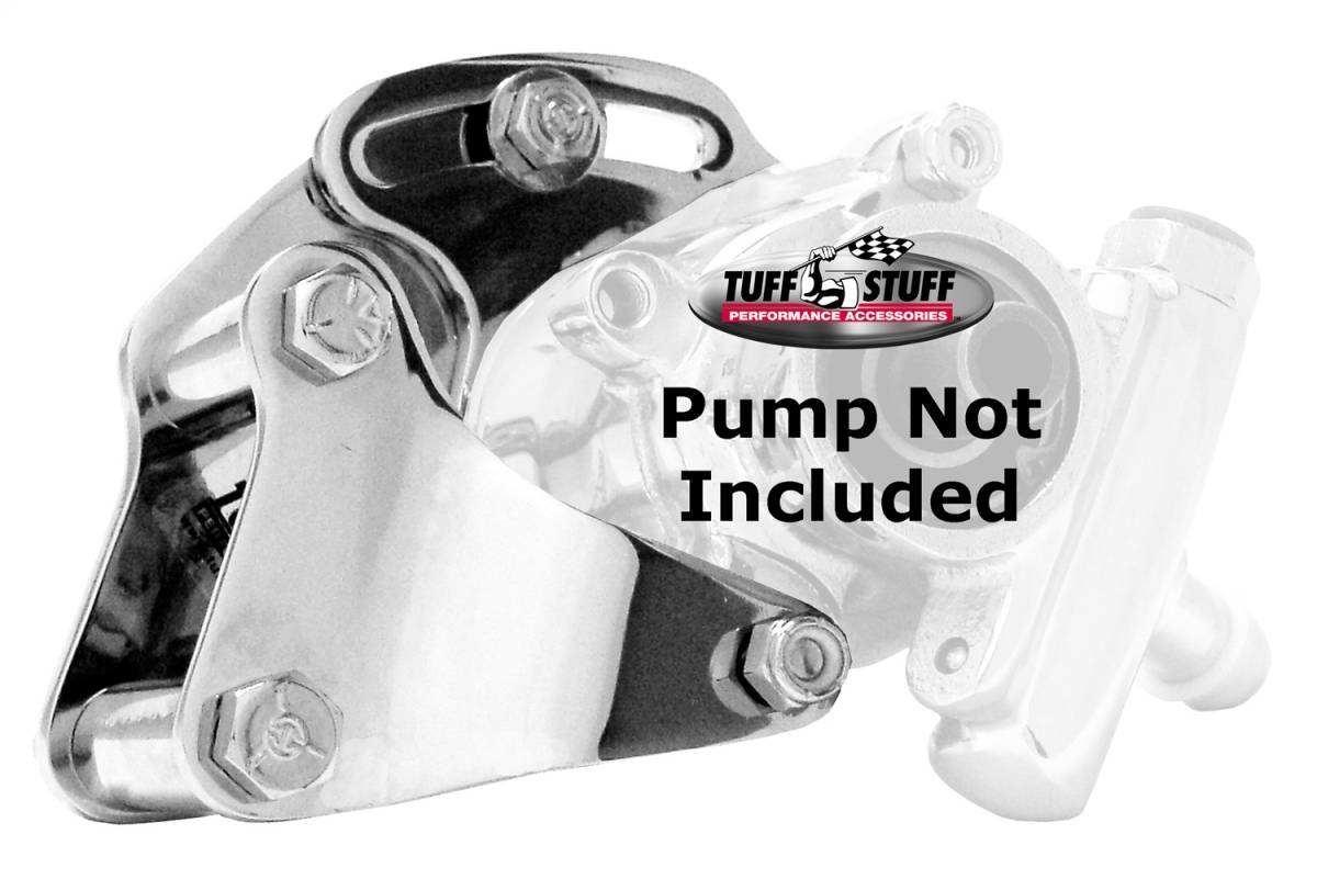 Tuff Stuff Performance - Power Steering Pump Bracket Short Fits Tuff Stuff Type II Power Steering Pumps w/Hardware Chrome 6506A