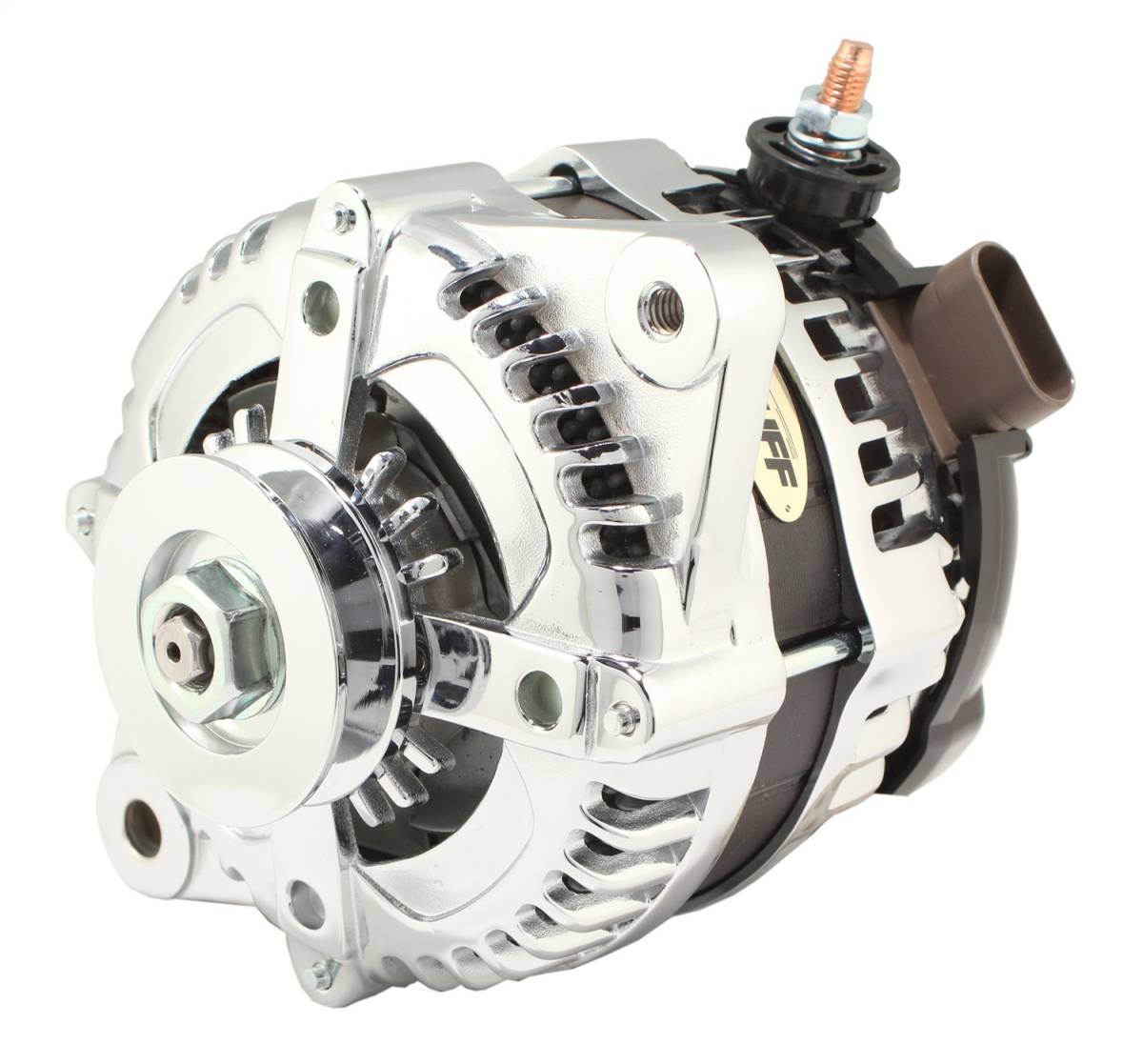 Tuff Stuff Performance - Max Amp Alternator 225 AMP OEM Wire 1 Groove Chrome 8319C1GOE