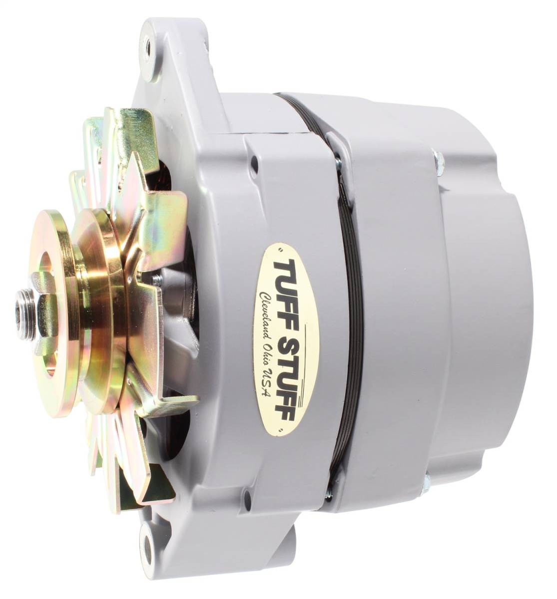 Tuff Stuff Performance - Alternator 100 AMP OEM Or 1 Wire V Groove Pulley Gray Primer Powdercoat 7127RATGRAY