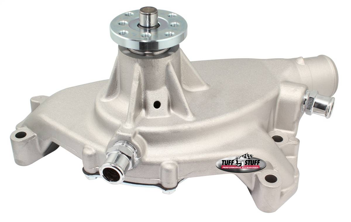 Tuff Stuff Performance - Platinum SuperCool Water Pump 5.750in. HubHeight 5/8in. Pilot Short ReverseRotation (2) ThreadedWaterPorts Alum Casting Factory Cast PLUS+ Custom Serpentine Systems Only 1495ACREV