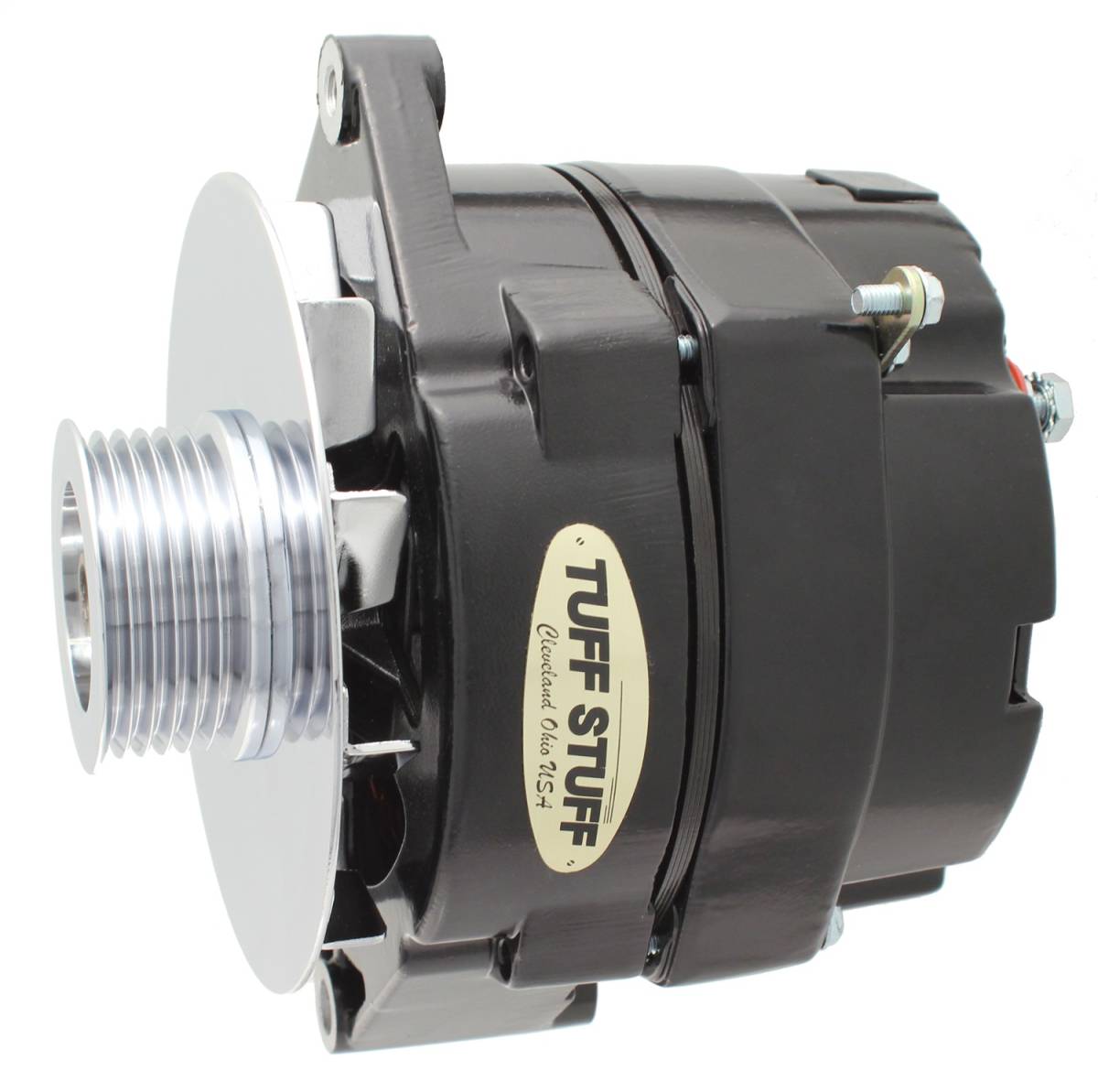 Tuff Stuff Performance - Alternator 140 AMP OEM Or 1 Wire 6 Groove Pulley Stealth Black 12 Clocking 7127NKB6G12