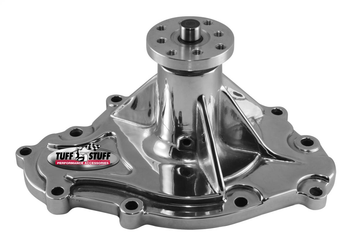 Tuff Stuff Performance - Platinum SuperCool Water Pump 4.468 in. Hub Height 5/8 in. Pilot 11 Bolt Pattern Aluminum Casting Chrome 1475AA