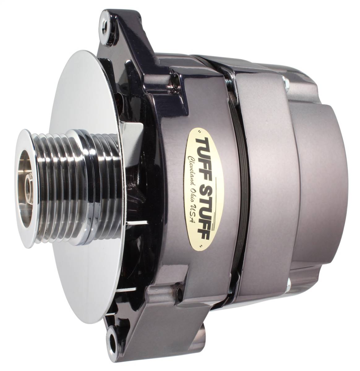 Tuff Stuff Performance - Alternator 140 AMP OEM Or 1 Wire 6 Groove Pulley Black Chrome 7127NK6G7