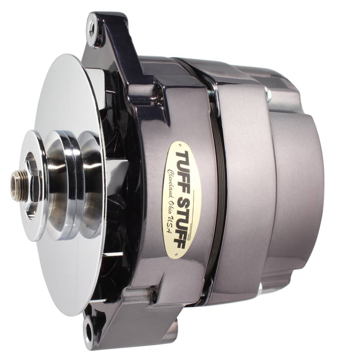 Tuff Stuff Performance - Alternator 140 AMP OEM Or 1 Wire V Groove Pulley Black Chrome 7127NK7