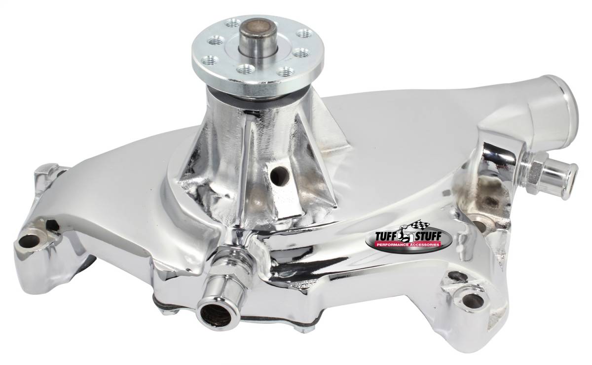 Tuff Stuff Performance - Platinum SuperCool Water Pump 5.750 in. Hub Height 5/8 in. Pilot Short (2) Threaded Water Ports Aluminum Casting Chrome 1495AA