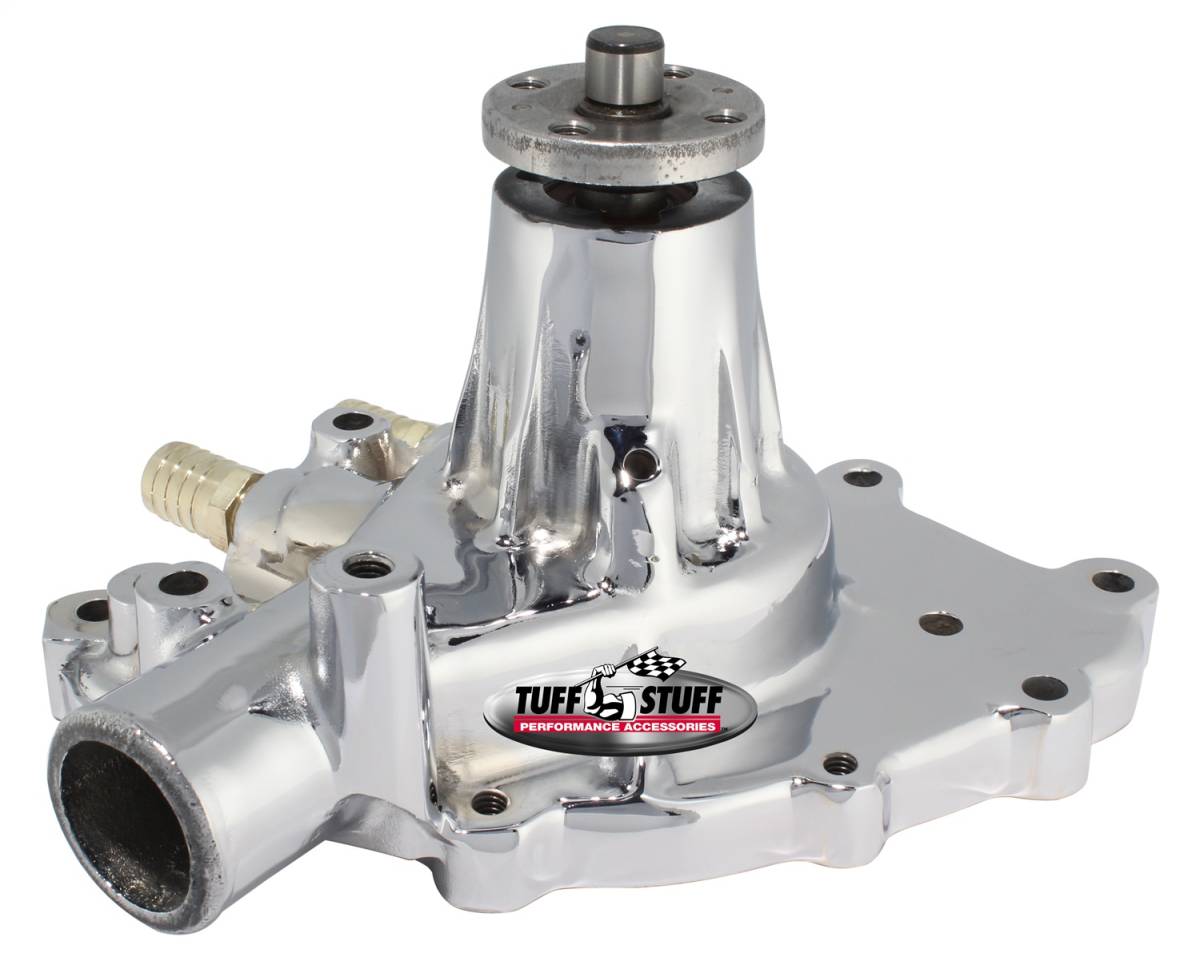 Tuff Stuff Performance - Platinum SuperCool Water Pump 5.437 in. Hub Height 5/8 in. Pilot w/Pass. Side Inlet Aluminum Casting Chrome 1432AA