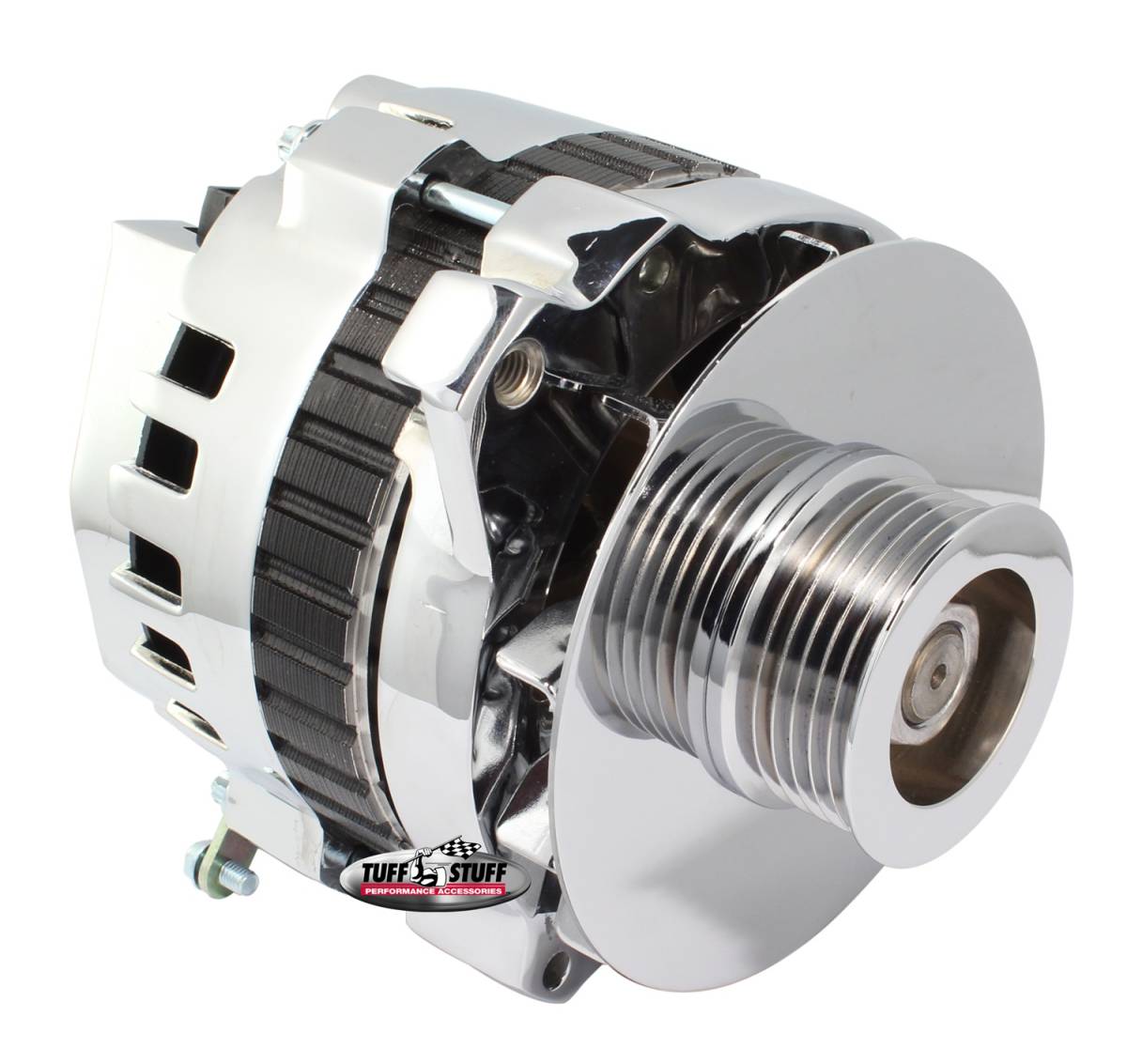 Tuff Stuff Performance - Alternator 160 AMP 1 Wire Or OEM 6 Groove Pulley 6.125 in. Bolt To Bolt Chrome 7866F6G