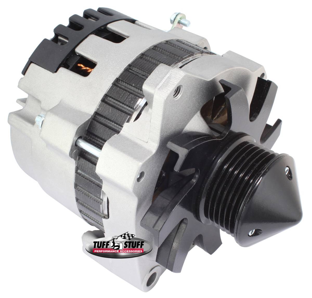 Tuff Stuff Performance - Bullet Alternator 160 AMP 1 Wire Or OEM Hookup 6 Groove Pulley Factory Cast PLUS+ 7861K-16G22