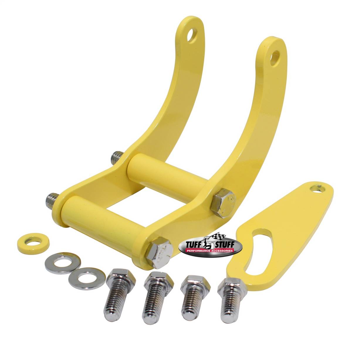 Tuff Stuff Performance - Power Steering Pump Bracket Short Fits Tuff Stuff Saginaw Style Power Steering Pumps w/Hardware Yellow Powdercoat 6503BYELLOW