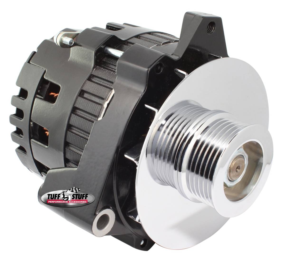 Tuff Stuff Performance - Alternator 160 AMP 1 Wire Or OEM 6 Groove Pulley Black 7861G6G