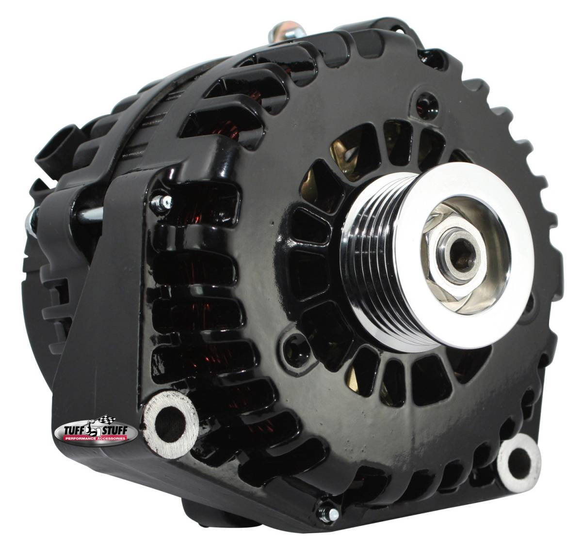 Tuff Stuff Performance - Alternator 180 AMP OEM Wire 6 Groove Pulley 2 Pin Voltage Regulator Black 8302B