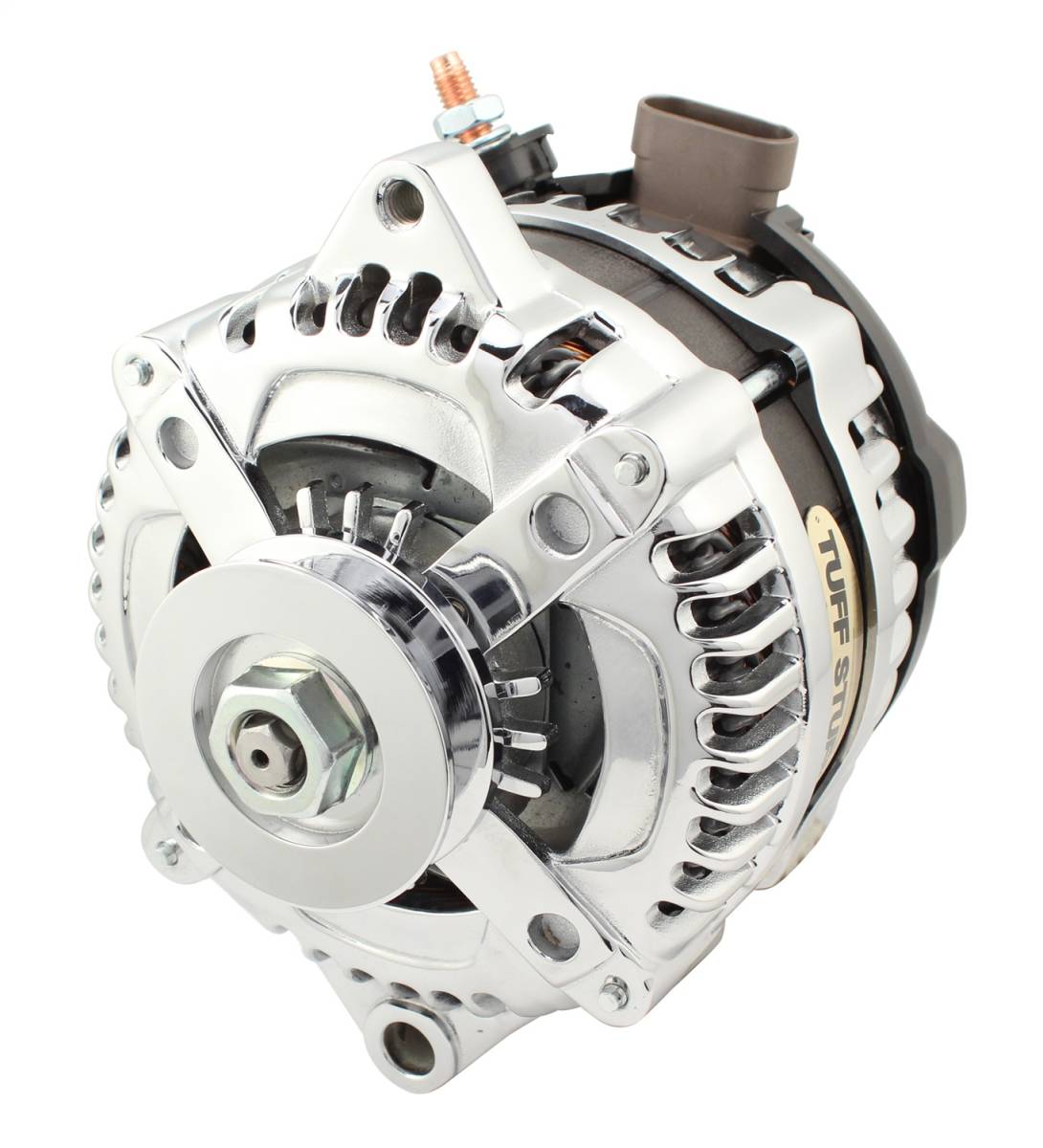 Tuff Stuff Performance - Max Amp Alternator 225 AMP OEM Wire 1 Groove Chrome 8321C1GOE