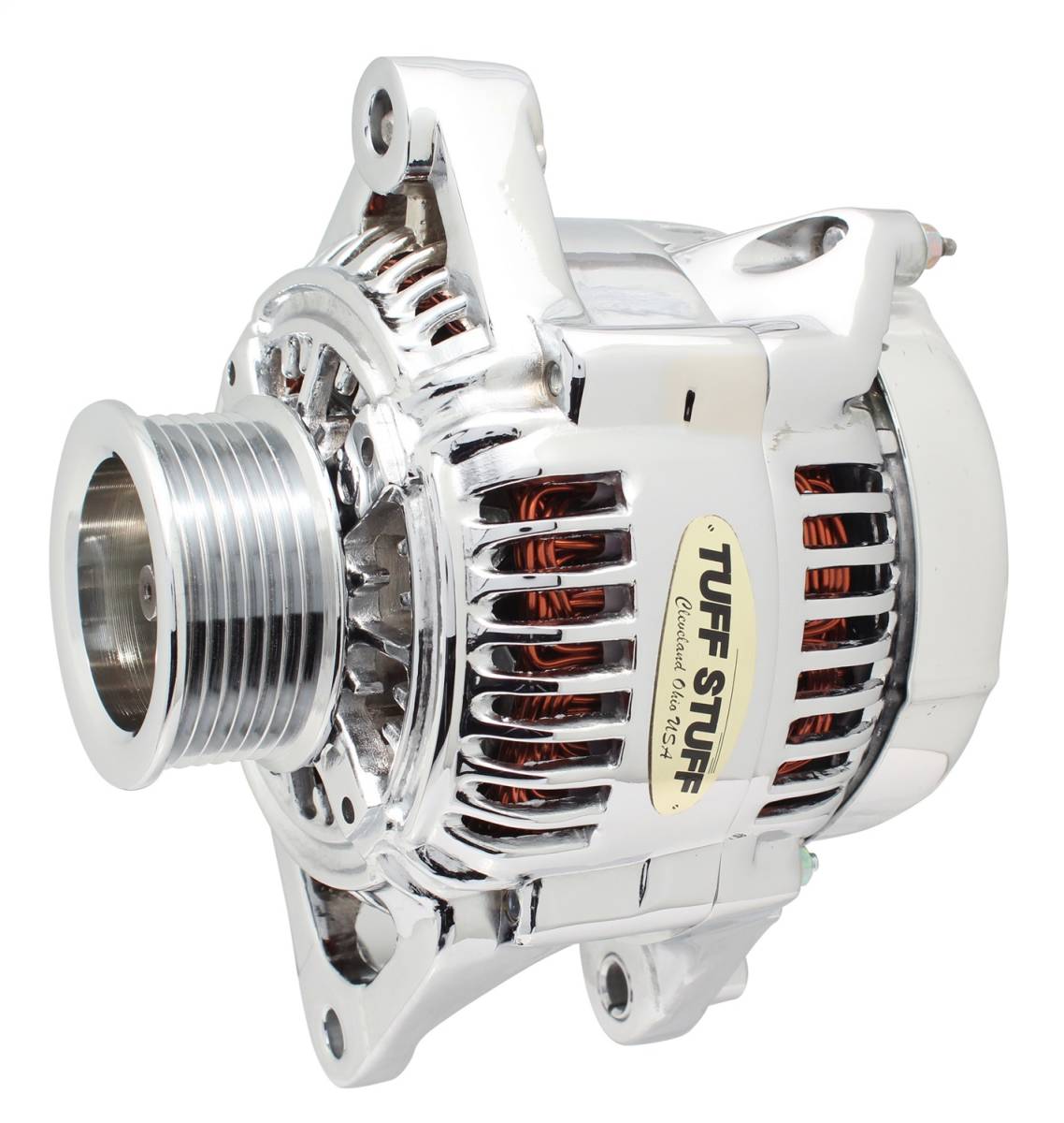 Tuff Stuff Performance - Alternator 90 AMP Chrysler OEM Wire 7 Groove Pulley External Regulator Chrome 7510A