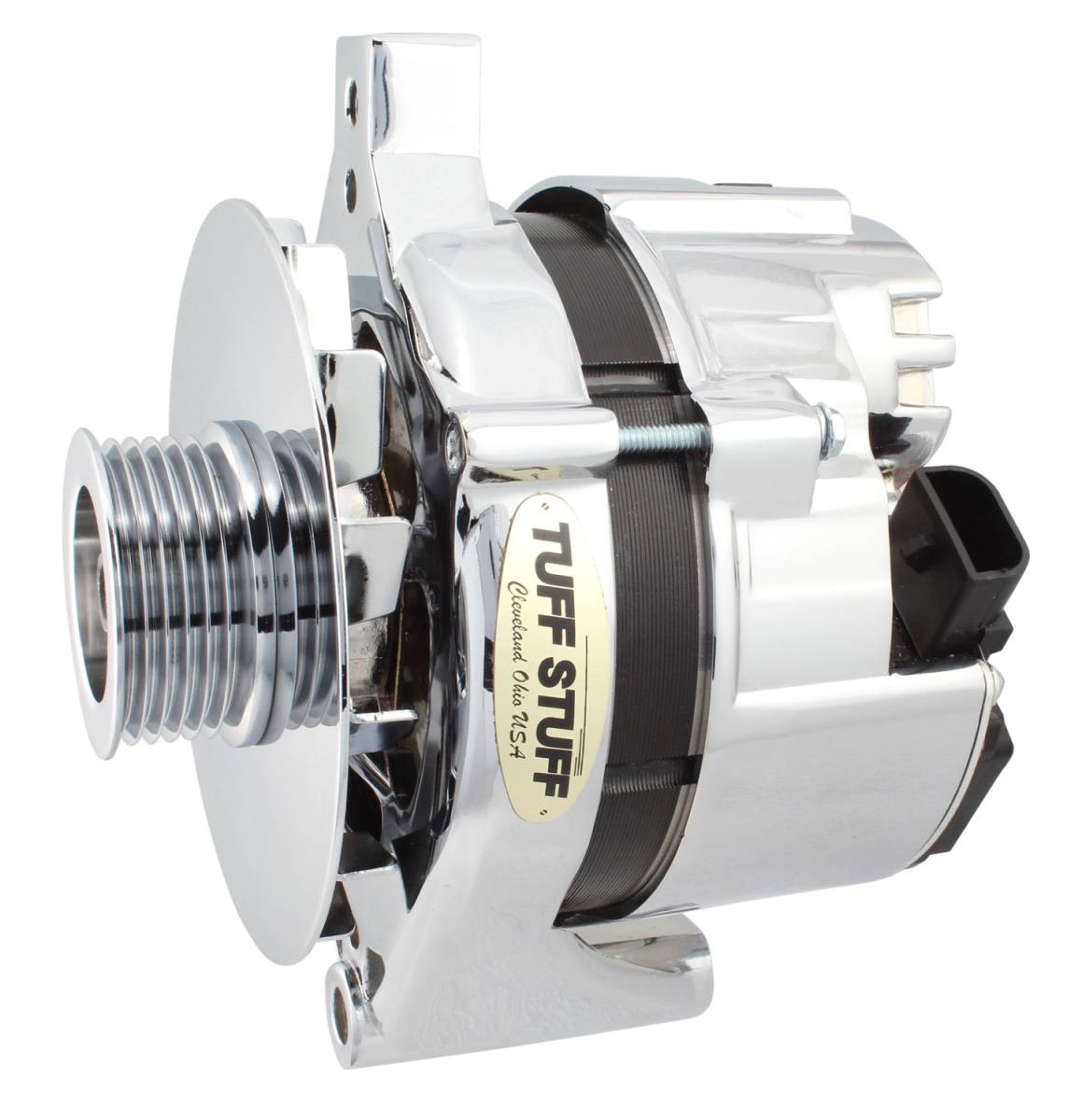 Tuff Stuff Performance - Alternator 75 AMP OEM Wire 6 Groove Pulley Aluminum Internal Regulator Polished 7716AP