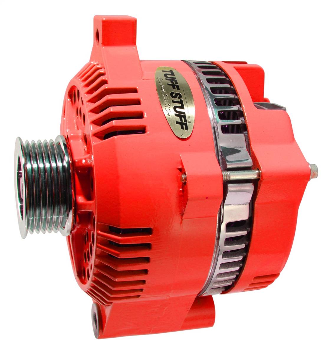 Tuff Stuff Performance - Alternator 150 AMP OEM Wire 6 Groove Pulley Internal Regulator Red 7771A6GRED