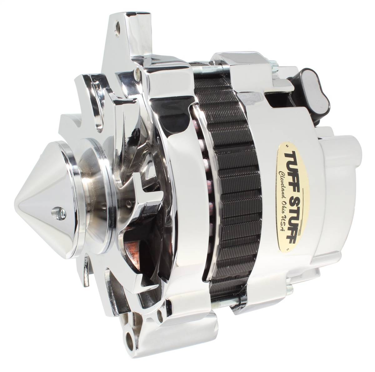 Tuff Stuff Performance - Silver Bullet Alternator 160 AMP 1 Wire Or OEM Hookup V Groove Pulley Polished 7935BBULL