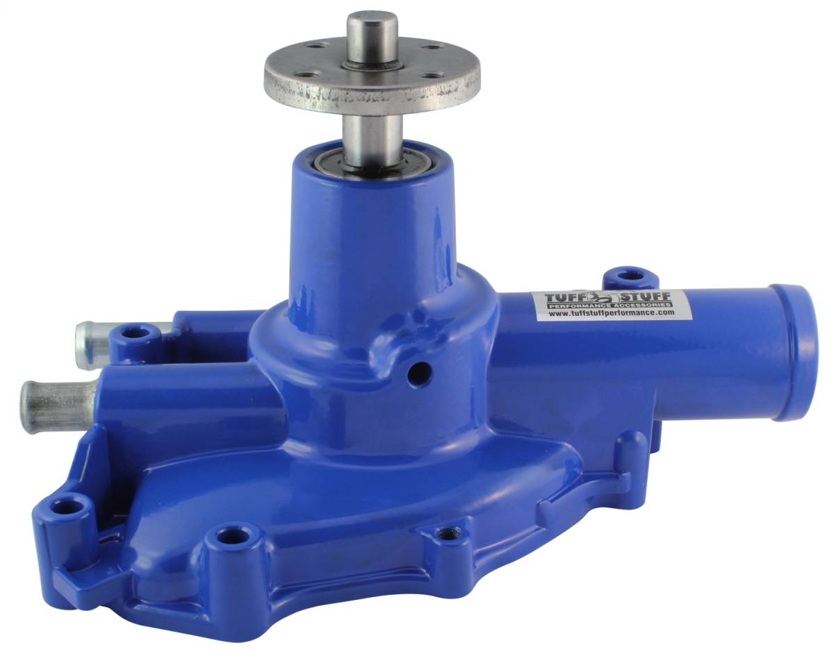 Tuff Stuff Performance - Platinum SuperCool Water Pump 5.750 in. Hub Height 5/8 in. Pilot Aluminum Casting Blue Powdercoat Driver Side Inlet 1625NCBLUE