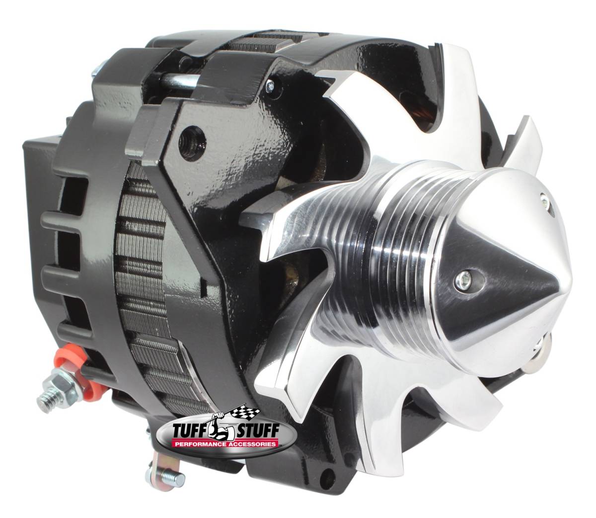 Tuff Stuff Performance - Silver Bullet Alternator 160 AMP 1 Wire Or OEM Hookup 6 Groove Pulley Black 7935CBULL6G