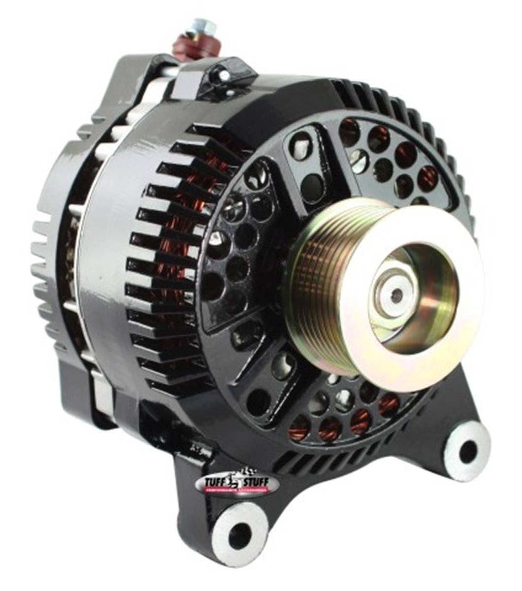 Tuff Stuff Performance - Alternator 225 AMP Upgrade OEM Wire 8 Groove Pulley Internal Regulator Black 7791C