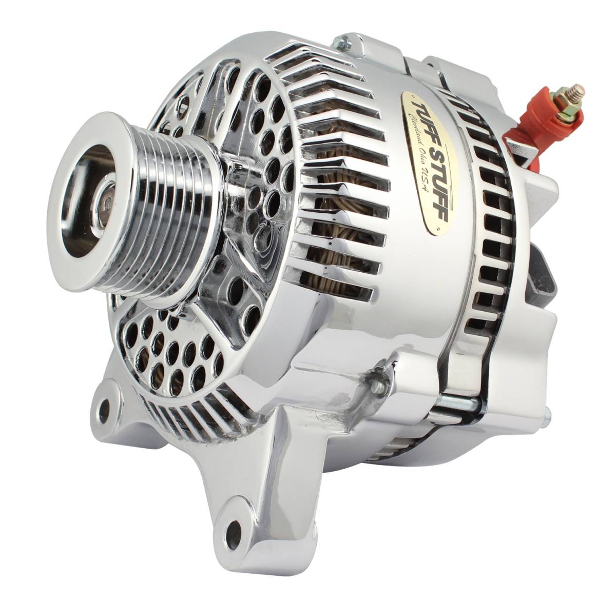 Tuff Stuff Performance - Alternator 225 AMP Upgrade OEM Wire 8 Groove Pulley Internal Regulator Aluminum Polished 7791DP