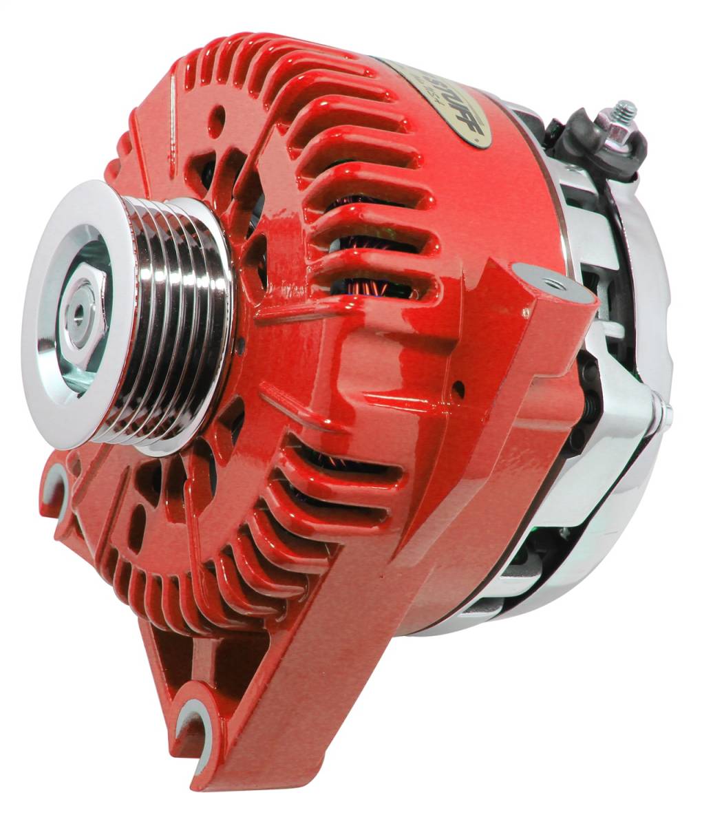 Tuff Stuff Performance - Alternator 225 AMP Upgrade DOHC Applications OEM Wire 6 Groove Pulley Internal Regulator Red 7781DRED