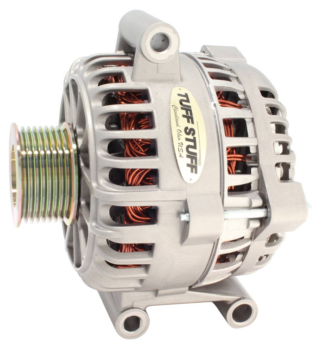 Tuff Stuff Performance - Alternator 200 AMP OEM Wire 8 Groove Pulley Top Mount Internal Regulator Factory Cast PLUS+ 7796F