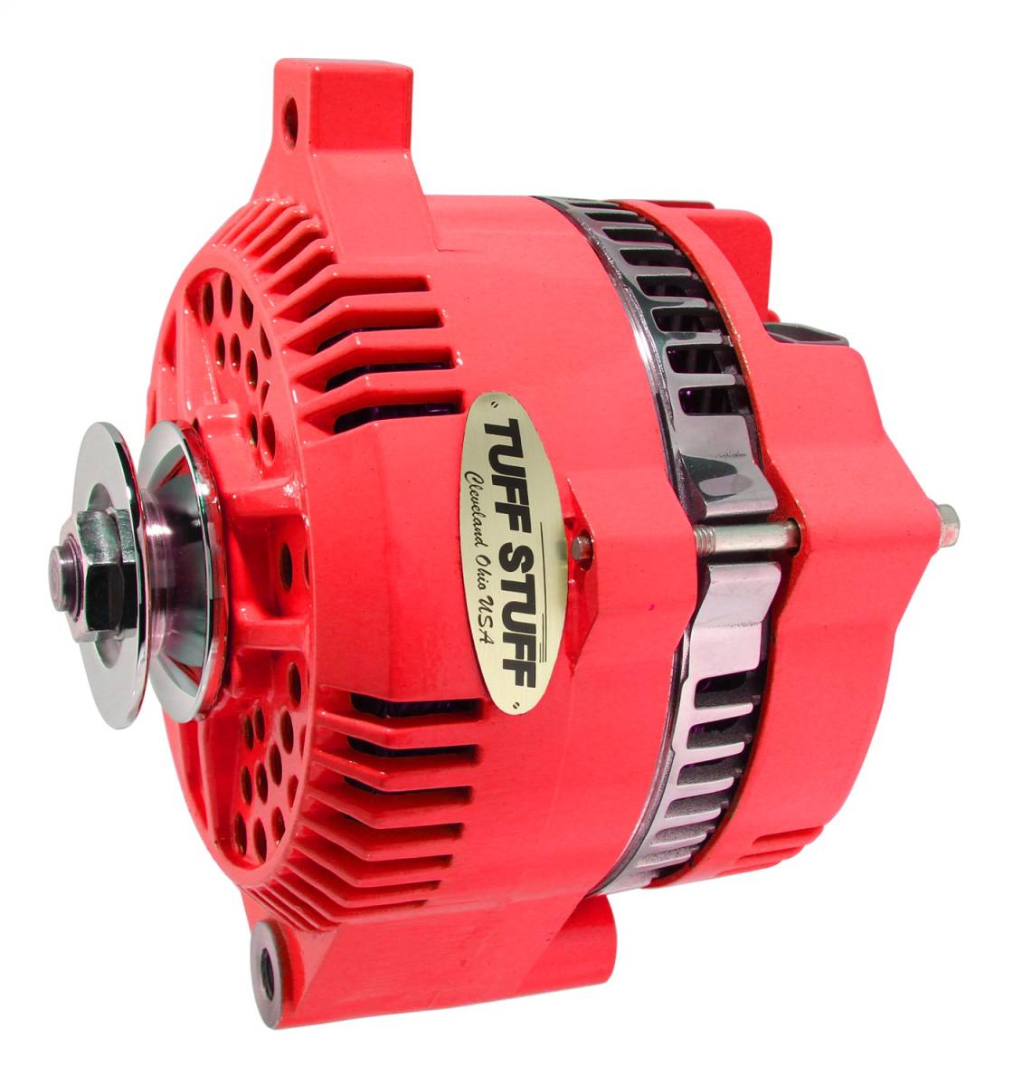 Tuff Stuff Performance - Alternator 225 AMP OEM Wire V Groove Pulley Internal Regulator Red 7771DRED