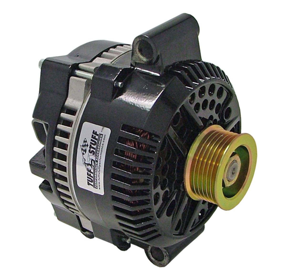 Tuff Stuff Performance - Alternator 225 AMP Upgrade OEM Wire 8 Groove Pulley Internal Regulator Black 7768C