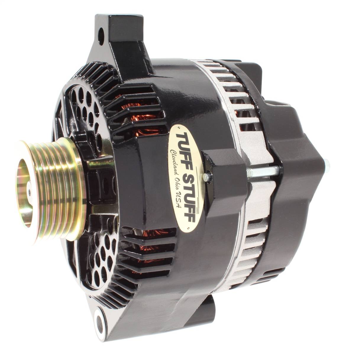 Tuff Stuff Performance - Alternator 225 AMP OEM Wire 6 Groove Pulley Internal Regulator Black 7771C6G